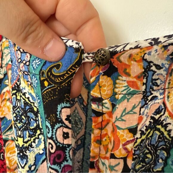 Anthropologie Calais Jumpsuit Romper Sz S Sleeveless Wide Leg Colorful Boho Fest - Picture 9 of 16